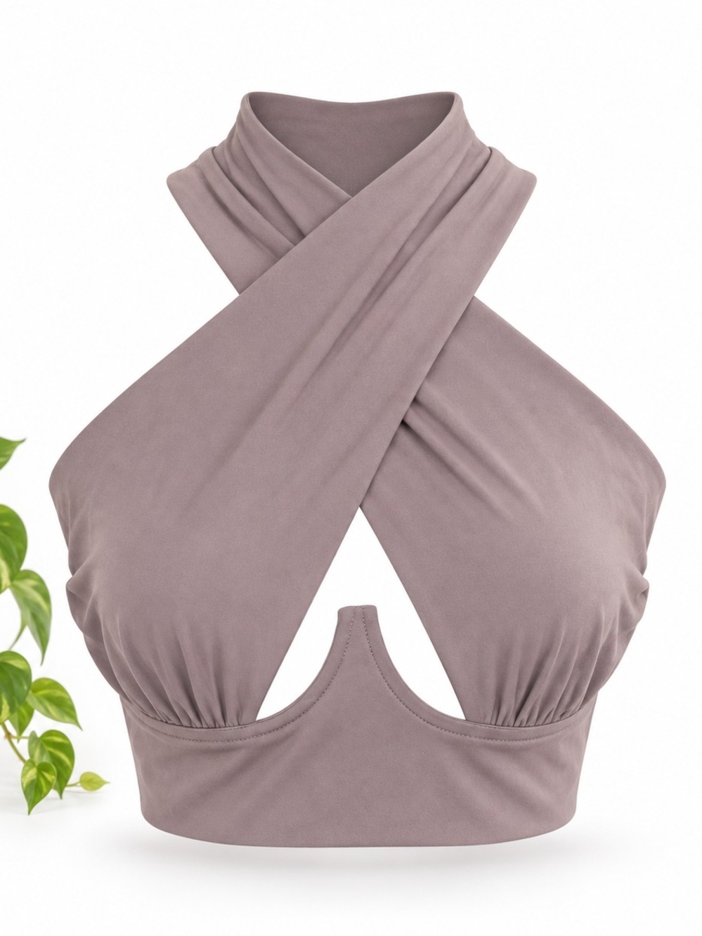 Cross Wired Front Cutout Crop Top - Picture 2 of 3